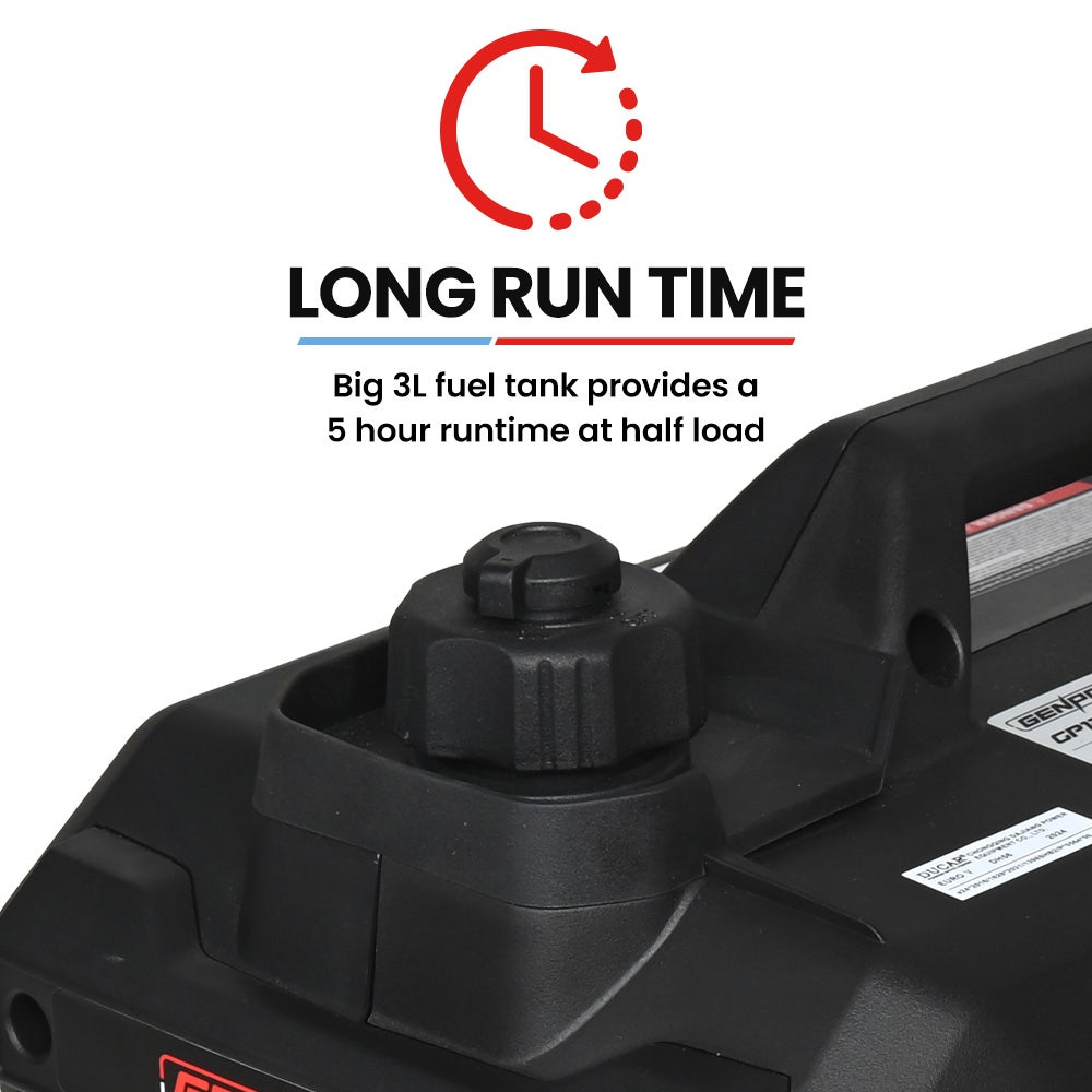 GENPOWER 1.2kW Peak 1.0kW Inverter Generator, Portable Lightweight Camping 6