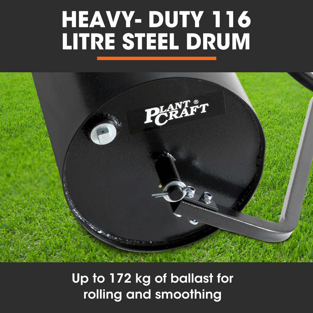 PLANTCRAFT 48" 116L Tow Behind Lawn Roller, Water or Sand Filled, for grass sod, seed, and unlevel ground 3