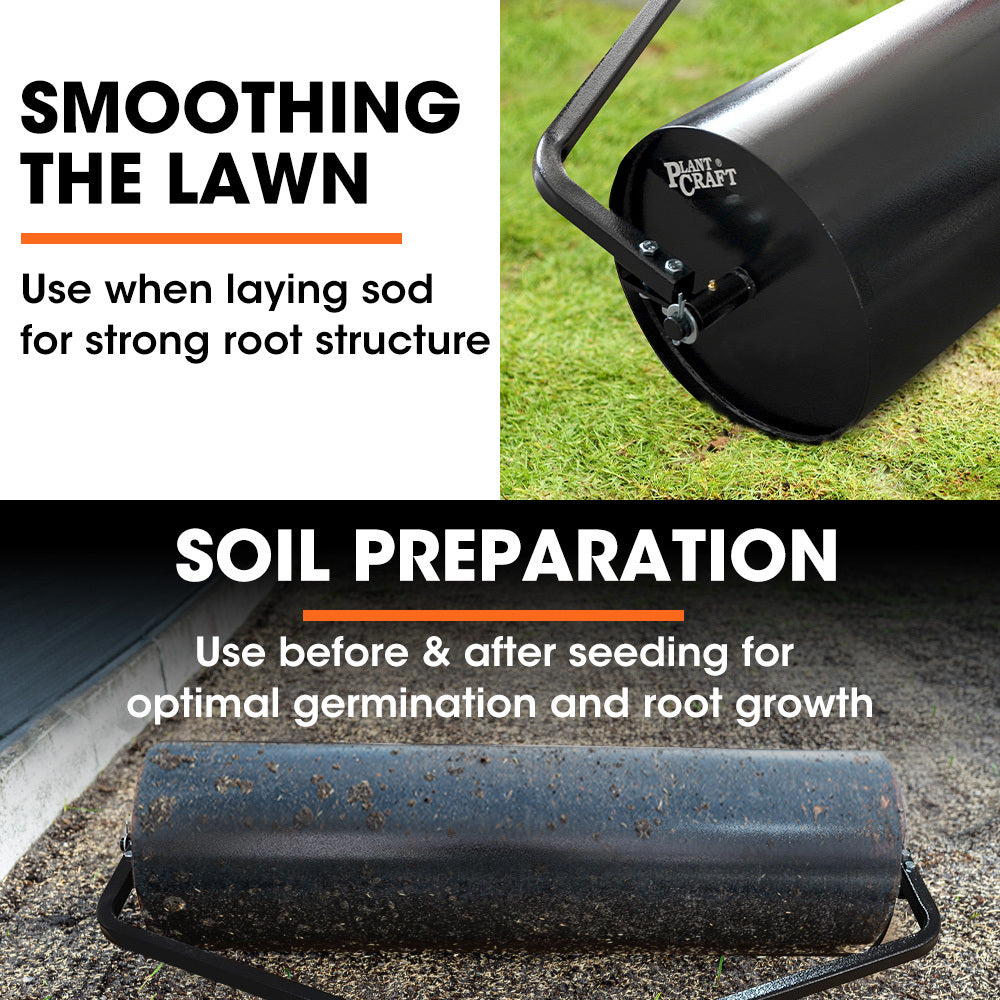 PLANTCRAFT 48" 116L Tow Behind Lawn Roller, Water or Sand Filled, for grass sod, seed, and unlevel ground 5