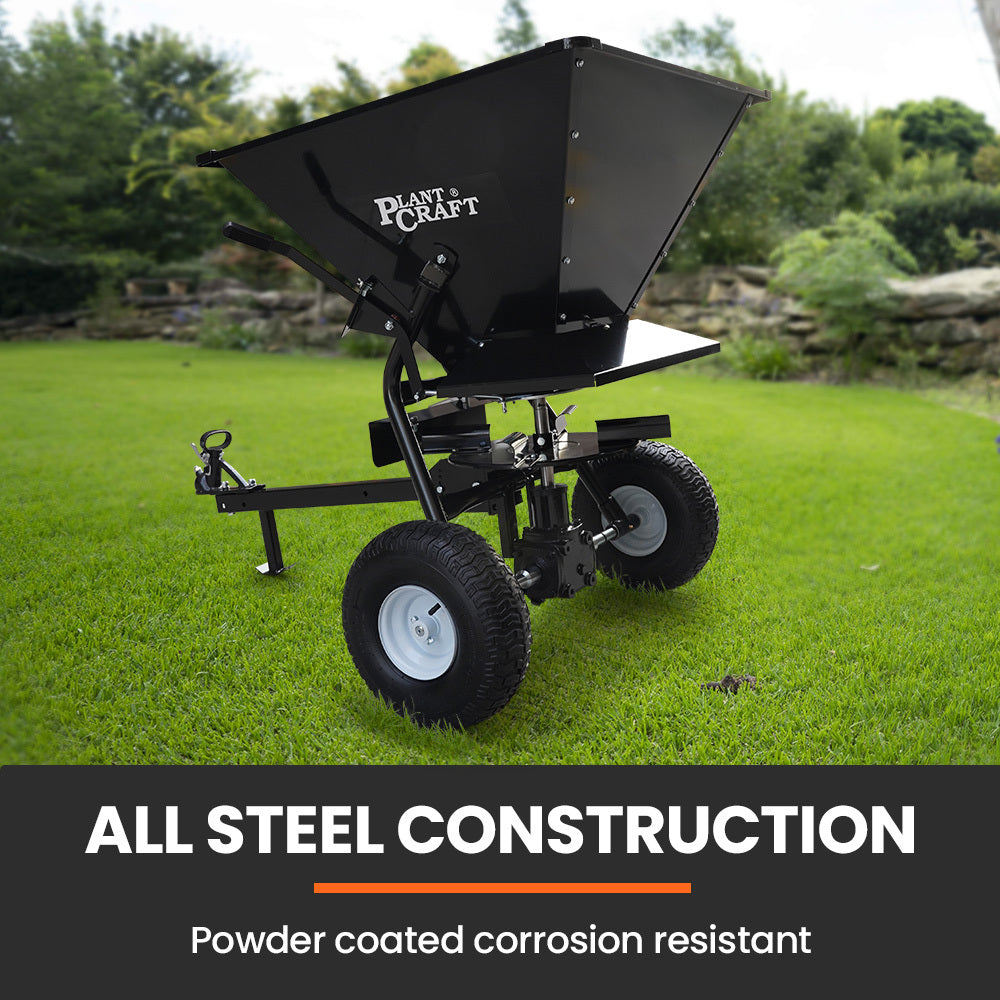 PlantCraft 160L Tow Behind Broadcast Seed and Fertiliser Spreader, 158kg Load, Heavy Duty 3