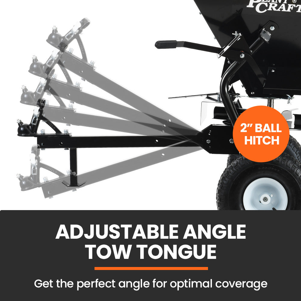 PlantCraft 160L Tow Behind Broadcast Seed and Fertiliser Spreader, 158kg Load, Heavy Duty 4