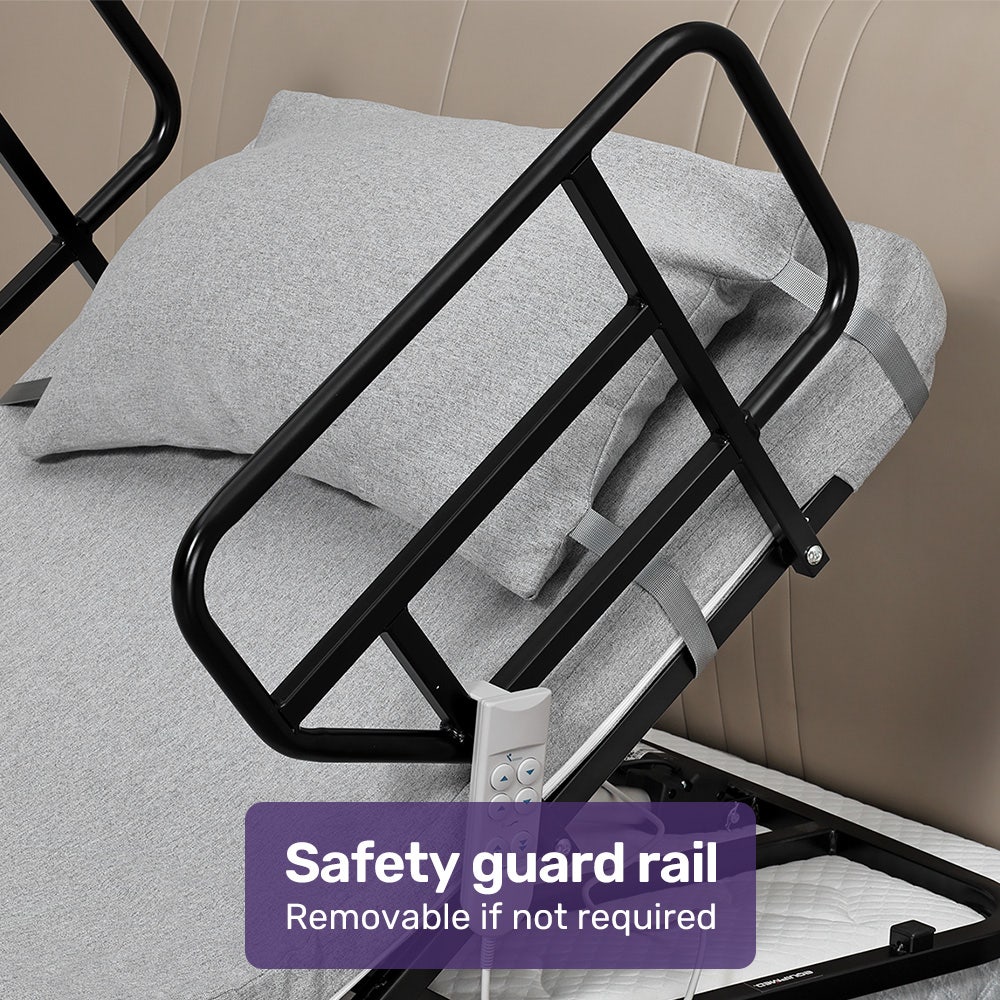 Equipmed Electric Adjustable Bed, Backrest and Leg Adjustment German-Engineered Power Lifting with Remote Control, Grey 6