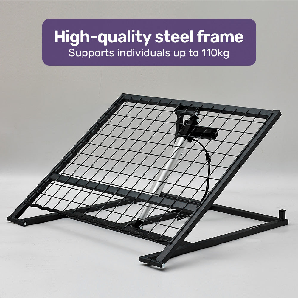 Equipmed Electric Adjustable Bed Backrest, German-Engineered Power Lifting Back Support with Remote Control, Full Length, Grey 4