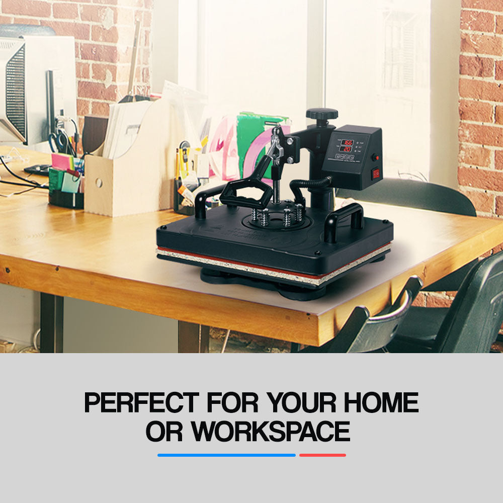 THERMOMATE 38x29cm 5in1 Swing Away Heat Press Machine, Includes T-Shirt, Mug, Cap, Plate Presses 4