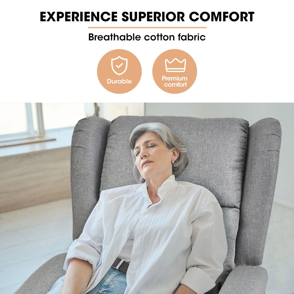FORTIA Electric Recliner Lift Heat Chair for Elderly, Massage, Heat Therapy, Aged Care, Grey 8