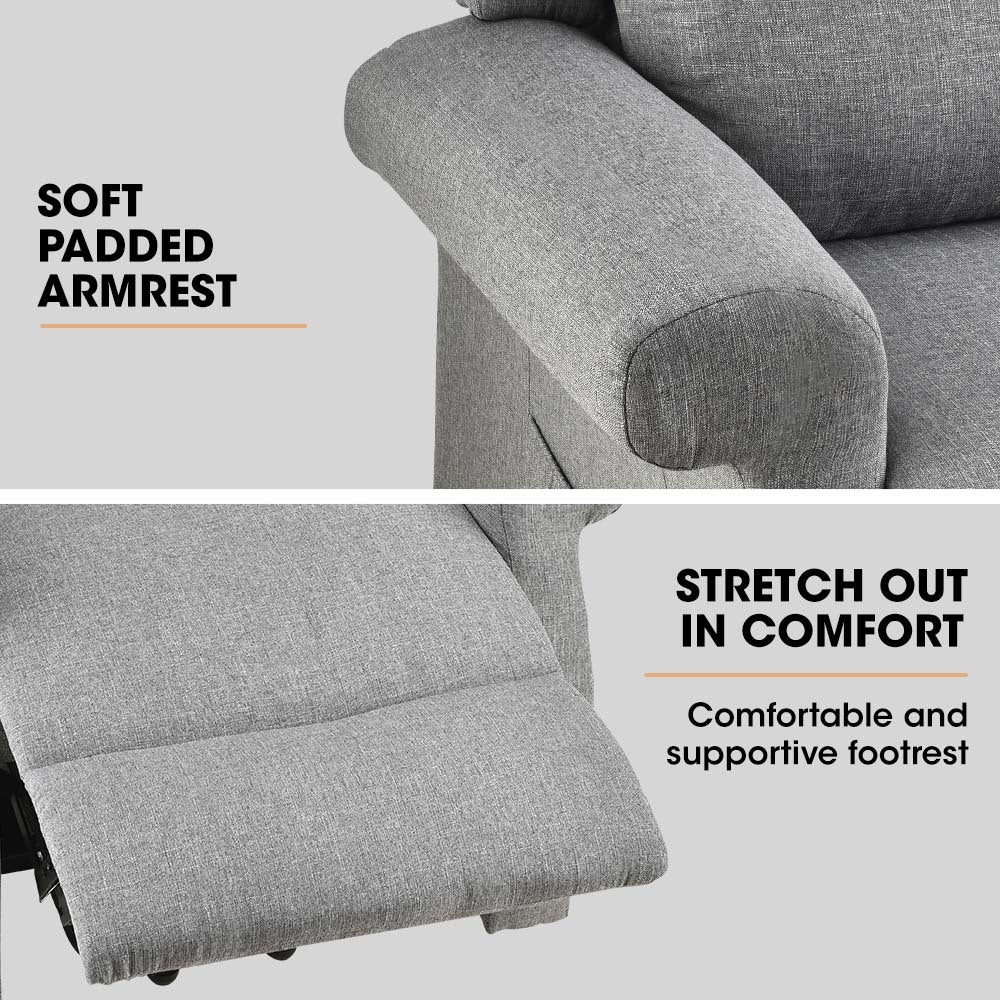 FORTIA Electric Recliner Lift Heat Chair for Elderly, Massage, Heat Therapy, Aged Care, Grey 10