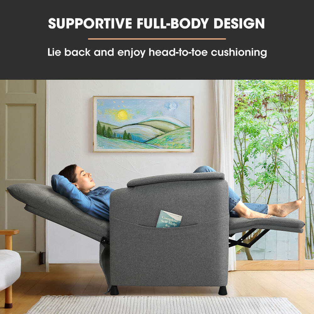 FORTIA Electric Armchair Recliner, Single Fabric Chair, Grey 3