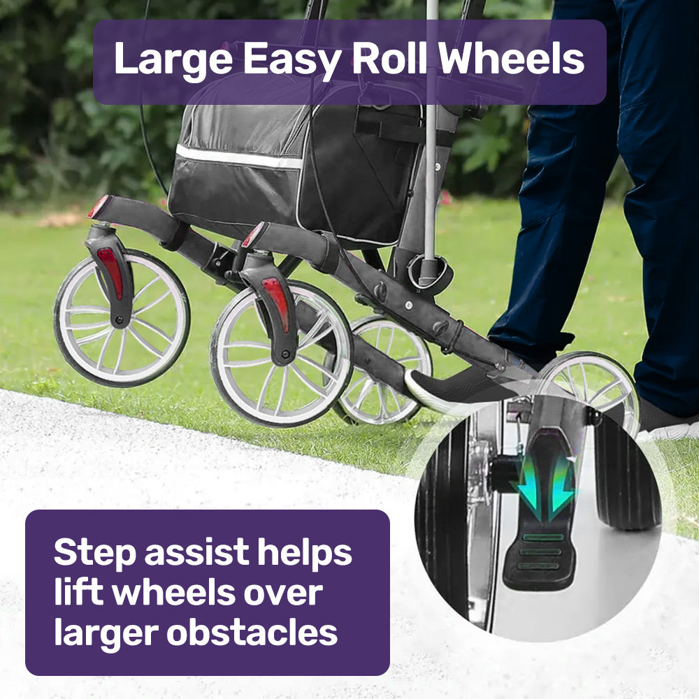 EQUIPMED Upright Rollator Walker with Forearm Rest Supports, Mobilty Aid with Seat, Grey 8