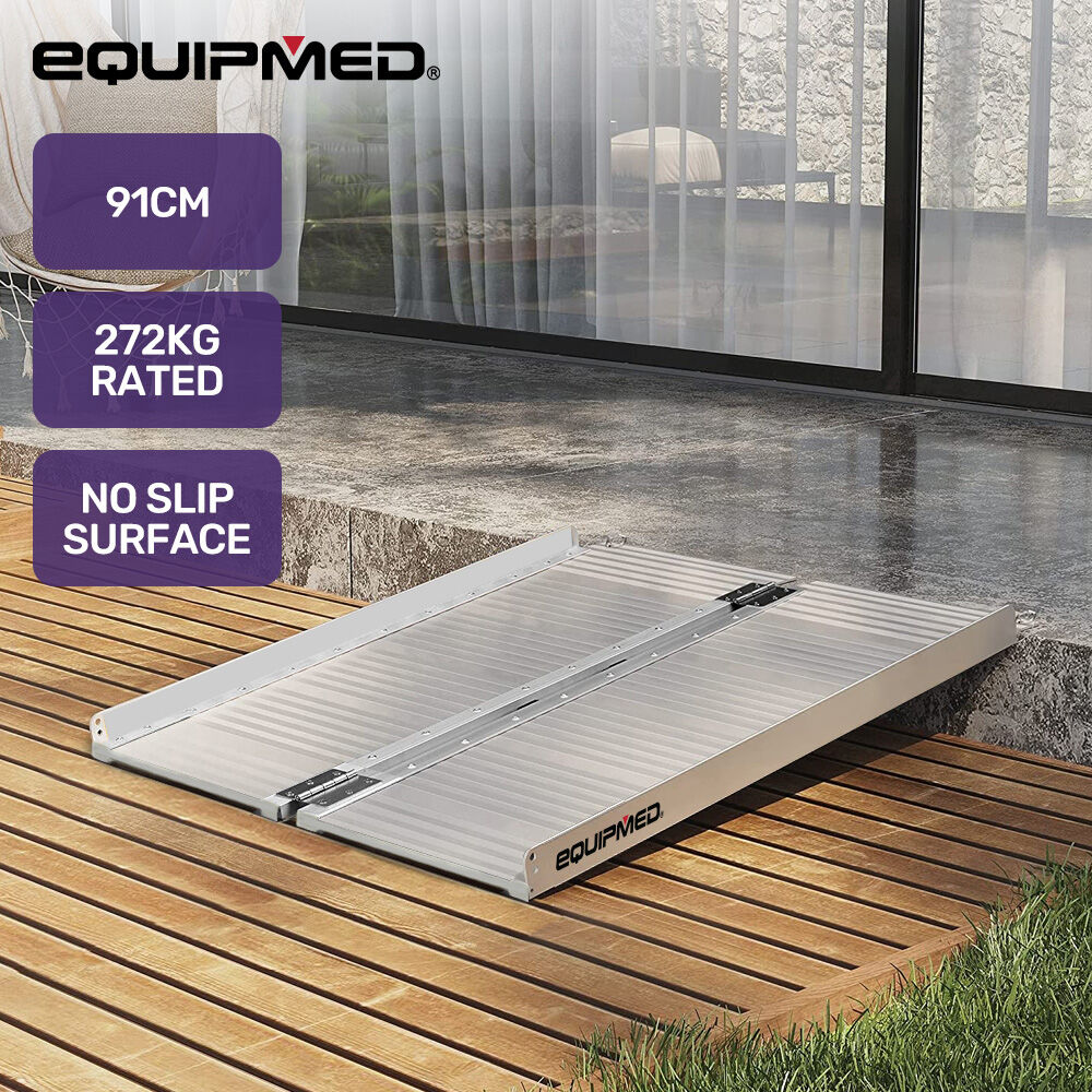 EQUIPMED 91cm Portable Folding Aluminium Access Ramp, 272kg Rated, for Wheelchair, Mobility Scooter, Rollator 6