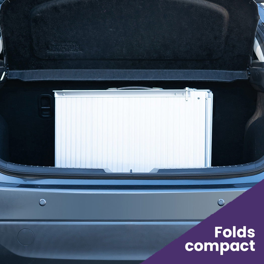 EQUIPMED 123cm Portable Folding Aluminium Access Ramp 272kg Rated, Silver, for Wheelchair, Mobility Scooter 5