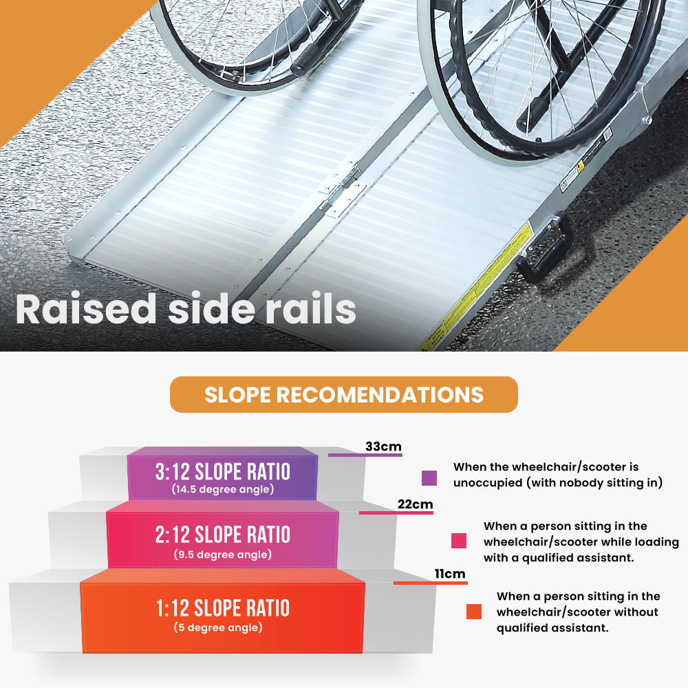 EQUIPMED 152cm Portable Folding Aluminium Access Ramp, 272kg Rated, for Wheelchair, Mobility Scooter, Rollator 4