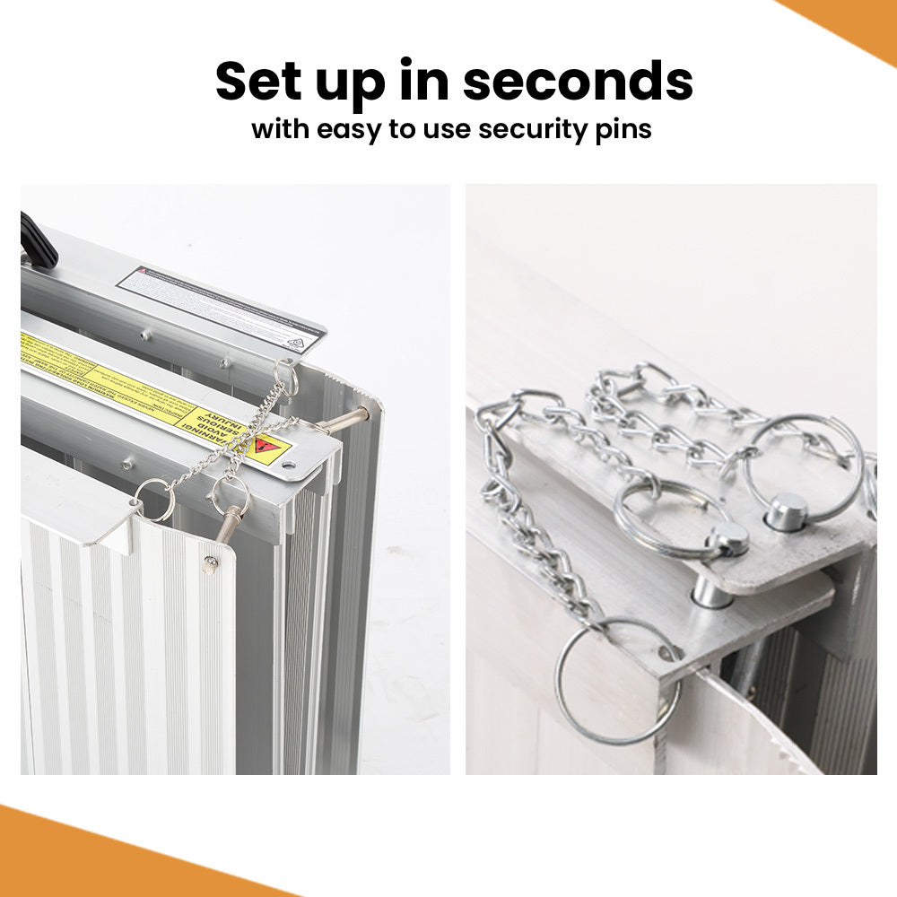 EQUIPMED 152cm Portable Folding Aluminium Access Ramp, 272kg Rated, for Wheelchair, Mobility Scooter, Rollator 6