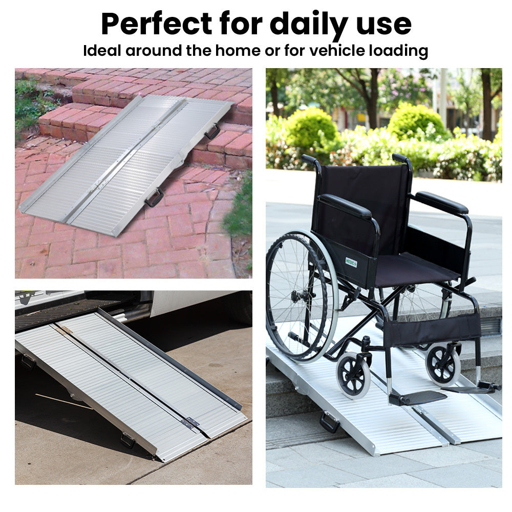 EQUIPMED 152cm Portable Folding Aluminium Access Ramp, 272kg Rated, for Wheelchair, Mobility Scooter, Rollator 7