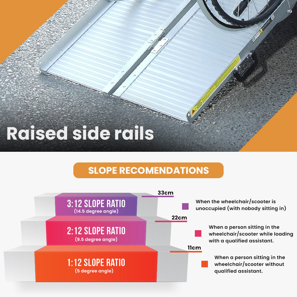 EQUIPMED 182cm Portable Folding Aluminium Access Ramp, 272kg Rated, for Wheelchair, Mobility Scooter, Rollator 3