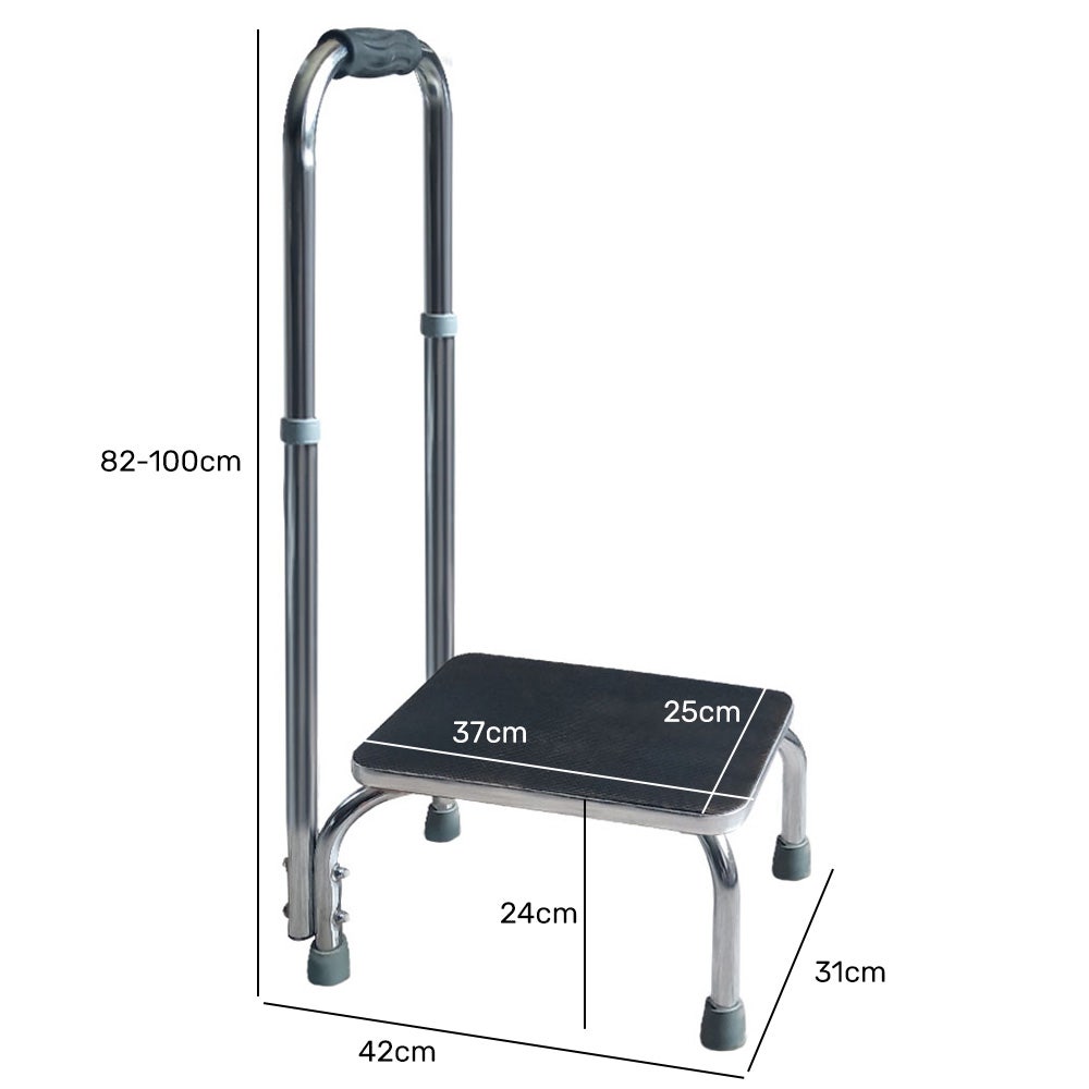 Equipmed Bath and Shower Assistance Step Mobility Aid, 150kg Max Capacity, with Handle Height Adjustment 4