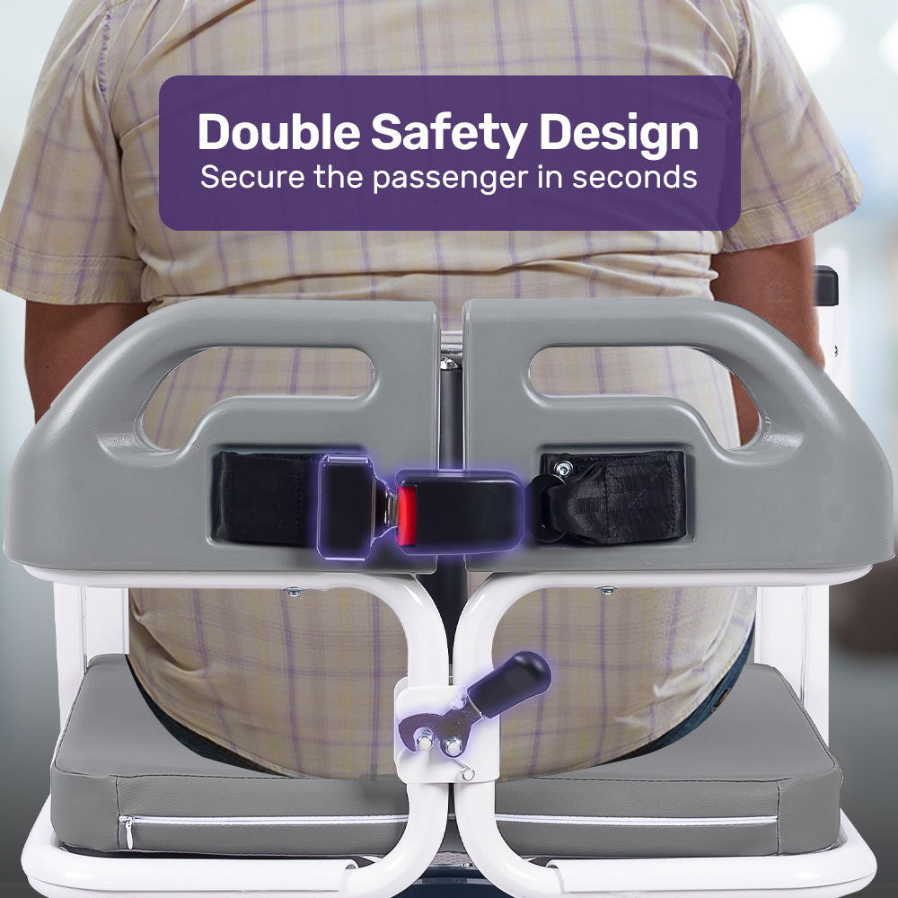 Equipmed Patient Lift Transfer Chair, Easy Hydraulic Height Adjustment, Shower Compatible, Over Toilet, Removable Commode, for Seniors Elderly Disabled 7