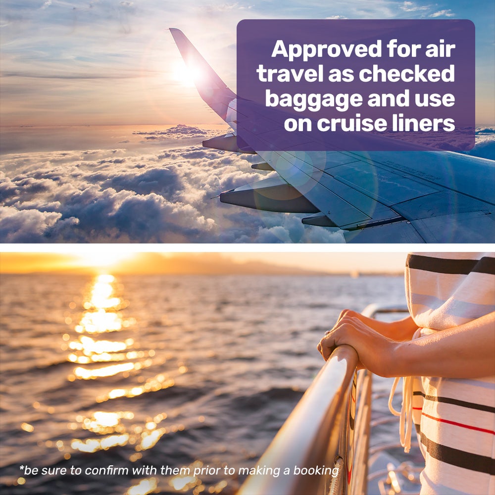 EQUIPMED Electric Wheelchair Folding, Long Range, Airline Approved, Lithium Battery, 24" Light Rear Wheels, Matte Black/Blue