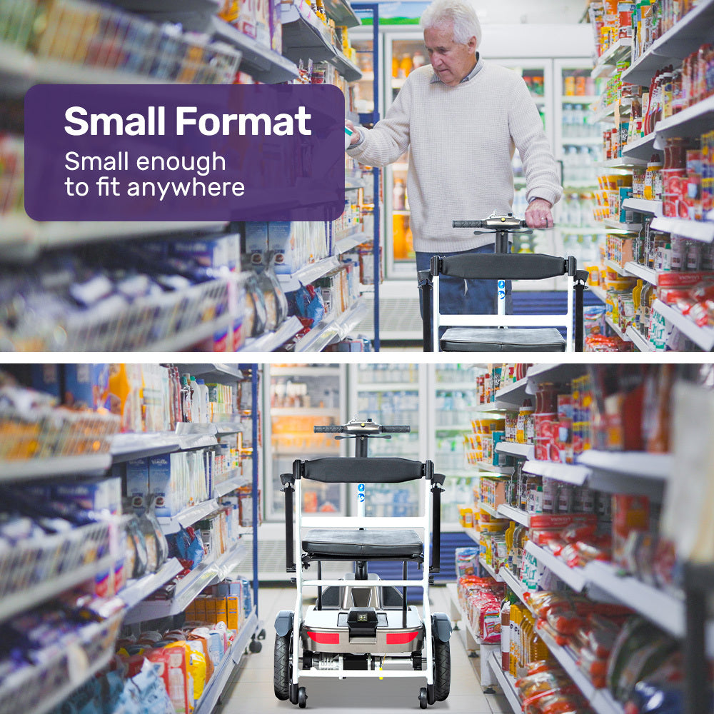 EQUIPMED Ultra-Lightweight Folding Electric Mobility Scooter, 19kg with Battery Removed, 120kg Capacity, Long Range, Brushless Motor, Portable 6