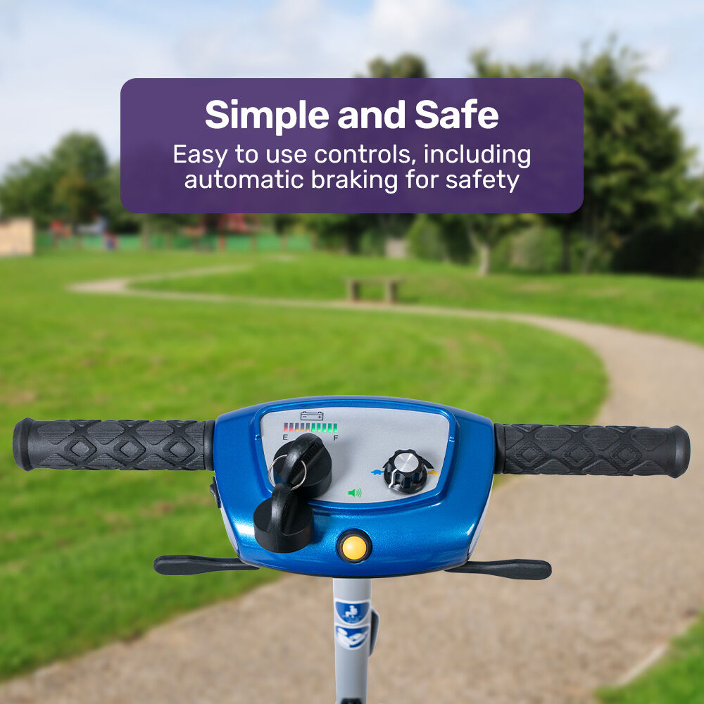 EQUIPMED Ultra-Lightweight Folding Electric Mobility Scooter, 19kg with Battery Removed, 120kg Capacity, Long Range, Brushless Motor, Portable, Blue 5