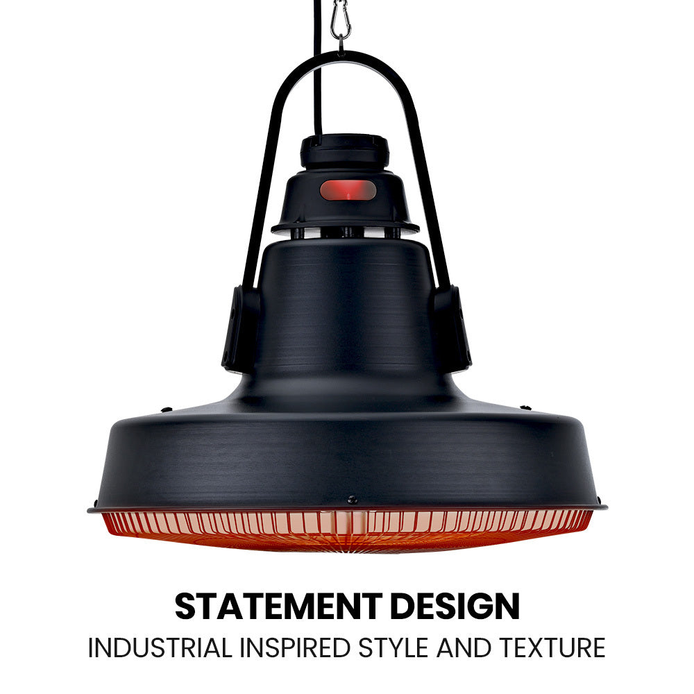 THERMOMATE 1500W Hanging Outdoor Electric Patio Heater, Radiant Carbon Fiber Element, with Remote Control 3