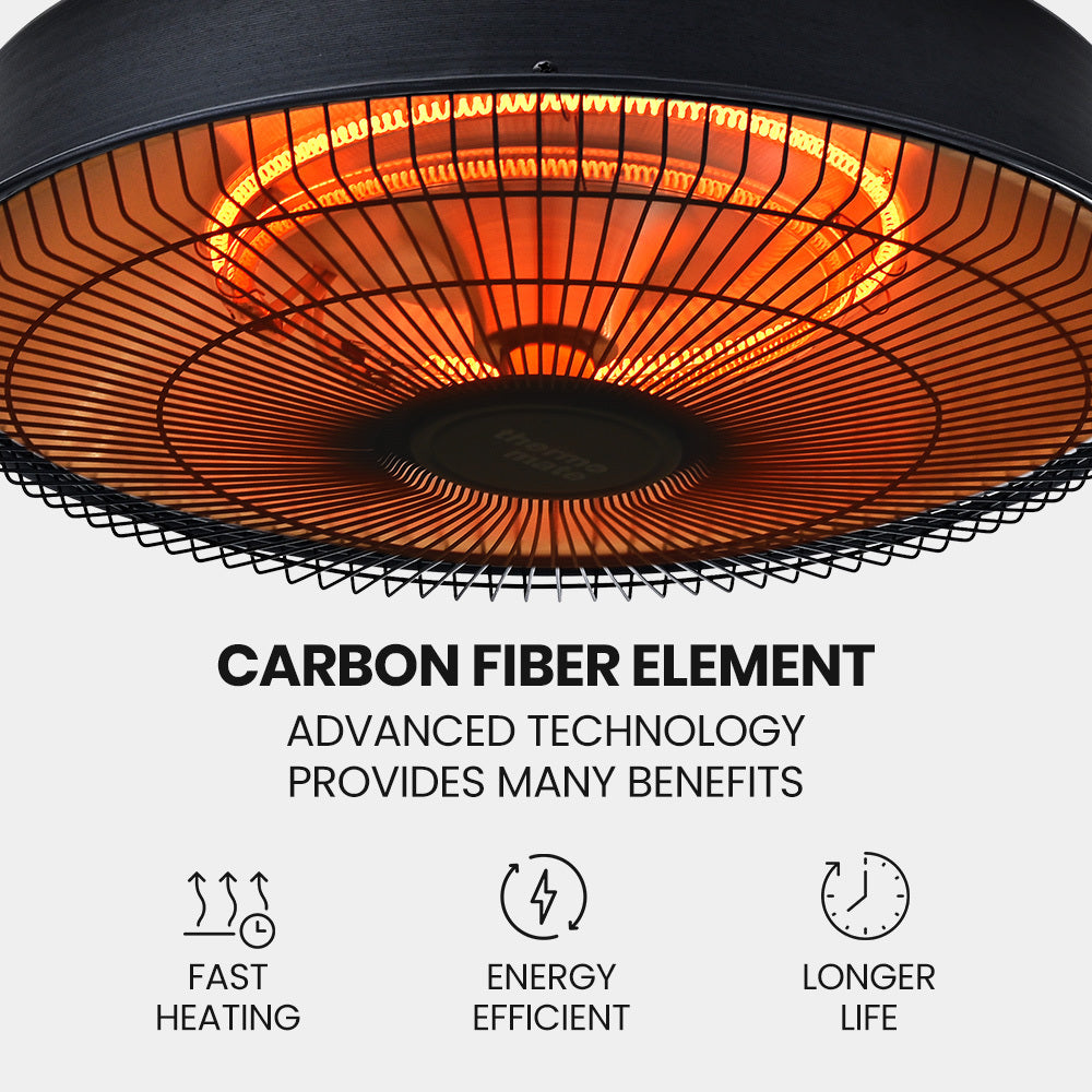 THERMOMATE 1500W Hanging Outdoor Electric Patio Heater, Radiant Carbon Fiber Element, with Remote Control 7