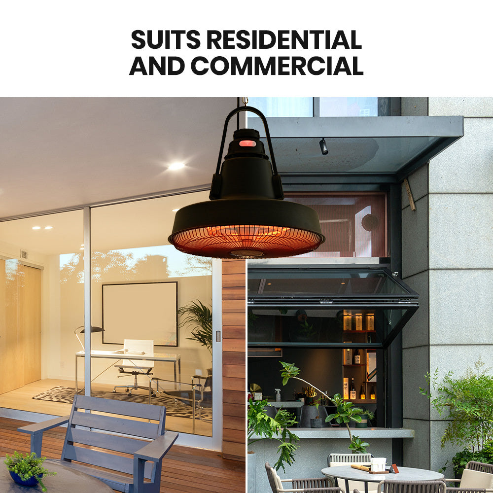 THERMOMATE 1500W Hanging Outdoor Electric Patio Heater, Radiant Carbon Fiber Element, with Remote Control 9