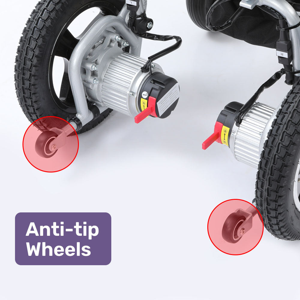 EQUIPMED Ultra-Light Power Wheelchair, Tight Turning, Airline Approved, ARTG Certified, Aluminium Frame, Lithium Battery, Brown 6