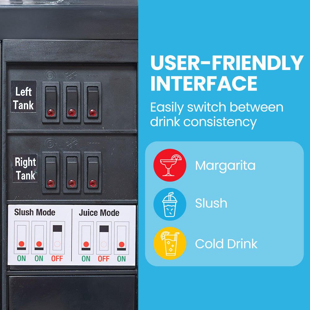 POLYCOOL 24L Double Tank Commercial Slush Machine, Quality Donper Compressor, Frozen Slushy Maker 4
