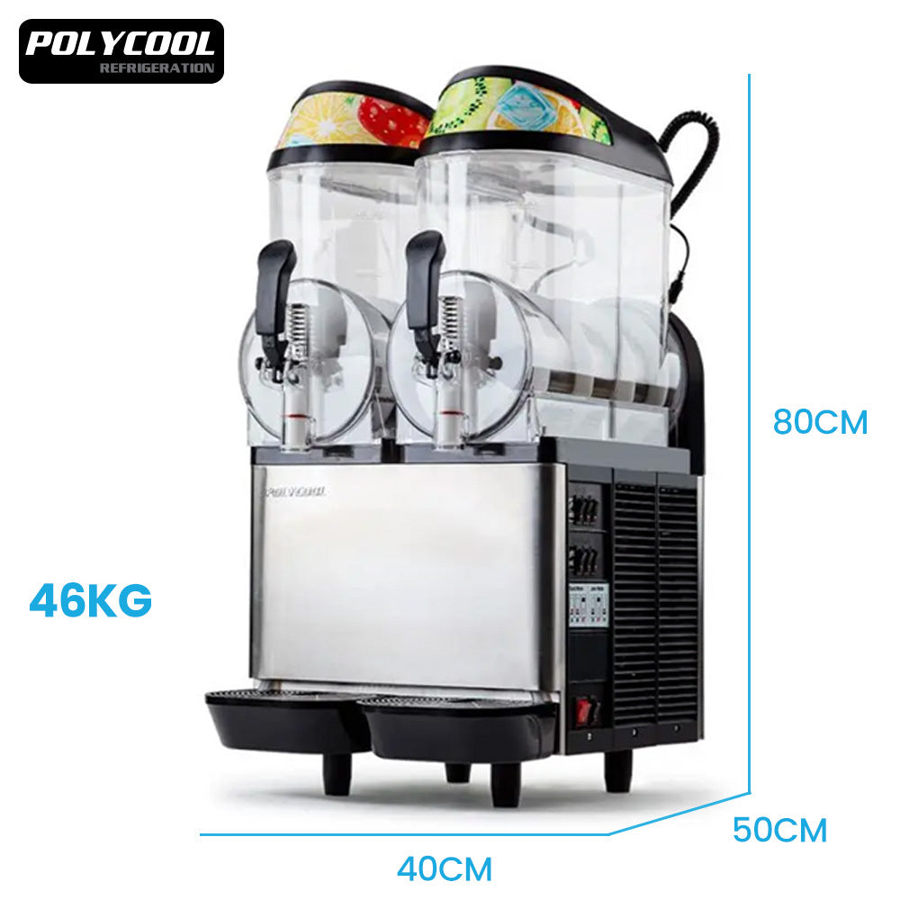 POLYCOOL 24L Double Tank Commercial Slush Machine, Quality Donper Compressor, Frozen Slushy Maker 11