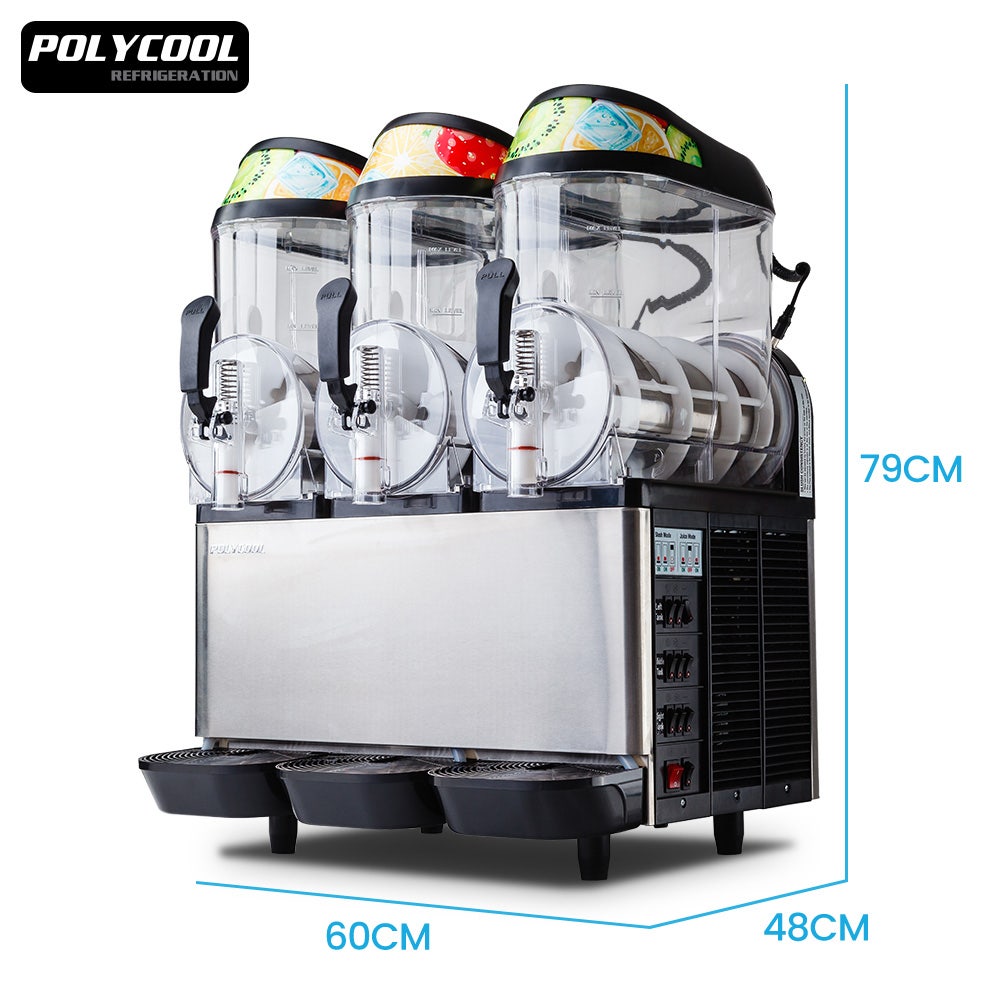 POLYCOOL 36L Slushie Machine Granita Commercial Slush Slurpee Maker Slushy Juice 10