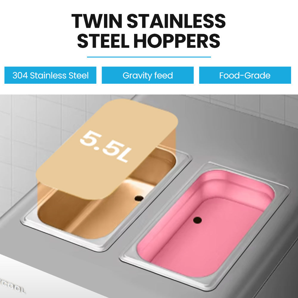 POLYCOOL Benchtop Soft Serve Ice Cream Machine, 3 Flavours, 2+Twist, Frozen Yoghurt, Acai Maker, Twin Cylinder, Counter Top Design, 15A Plug 4