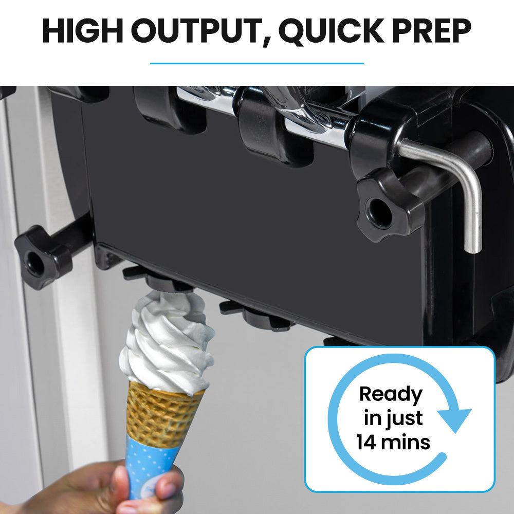 POLYCOOL Benchtop Soft Serve Ice Cream Machine, 3 Flavours, 2+Twist, Frozen Yoghurt, Acai Maker, Twin Cylinder, Counter Top Design, 15A Plug 5