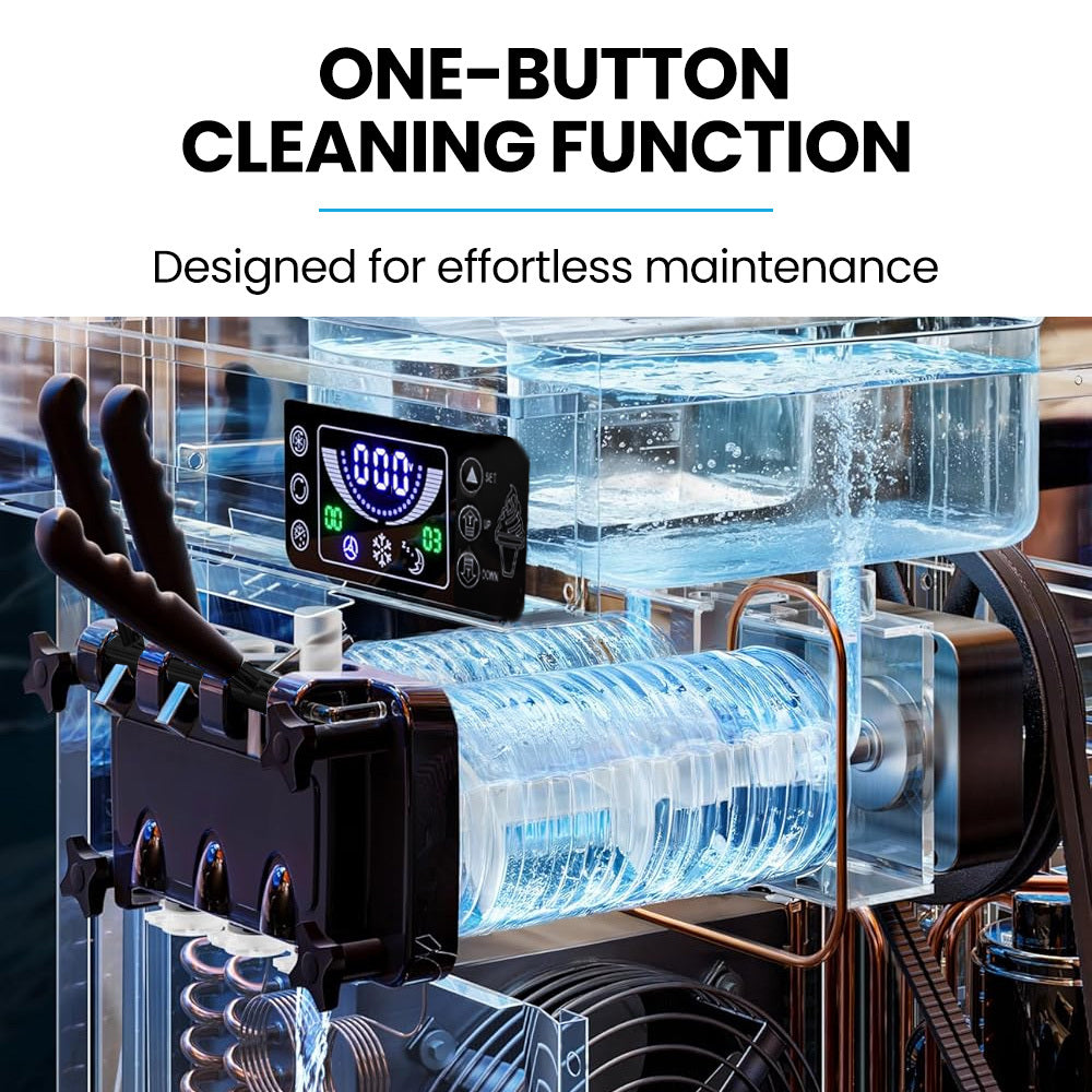 POLYCOOL Benchtop Soft Serve Ice Cream Machine, 3 Flavours, 2+Twist, Frozen Yoghurt, Acai Maker, Twin Cylinder, Counter Top Design, 15A Plug 7