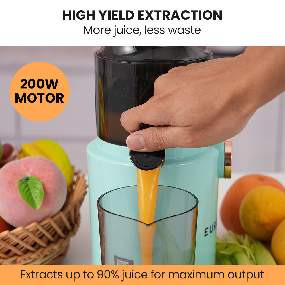 EUROCHEF Cold Press Slow Juicer Machine, Large Chute, 200W, Seafoam Green 4