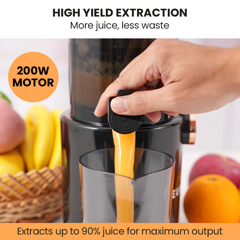 EUROCHEF Cold Press Slow Juicer Machine, Large Chute, 200W, Charcoal Grey 4