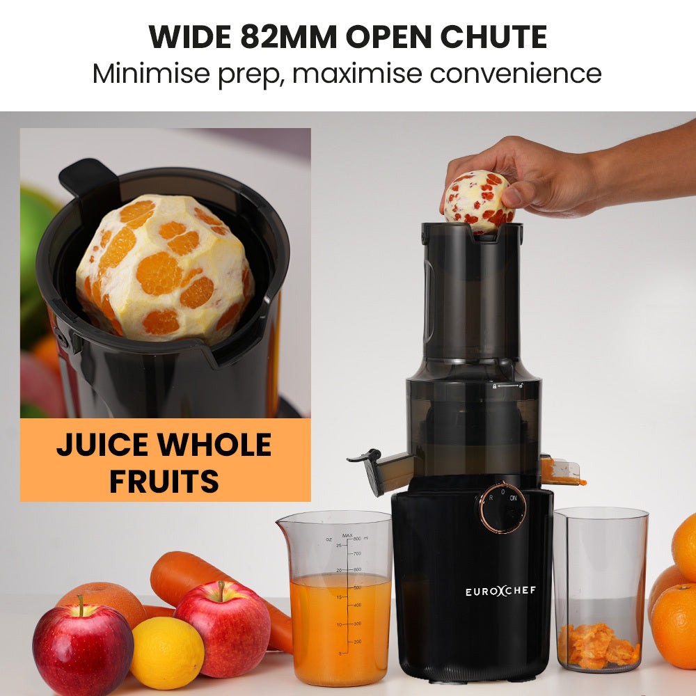 EUROCHEF Cold Press Slow Juicer Machine, Large Chute, 200W, Charcoal Grey 5