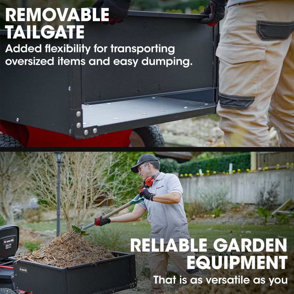 BAUMR-AG 270kg Capacity Metal Dump Cart, for Ride on Mower 5