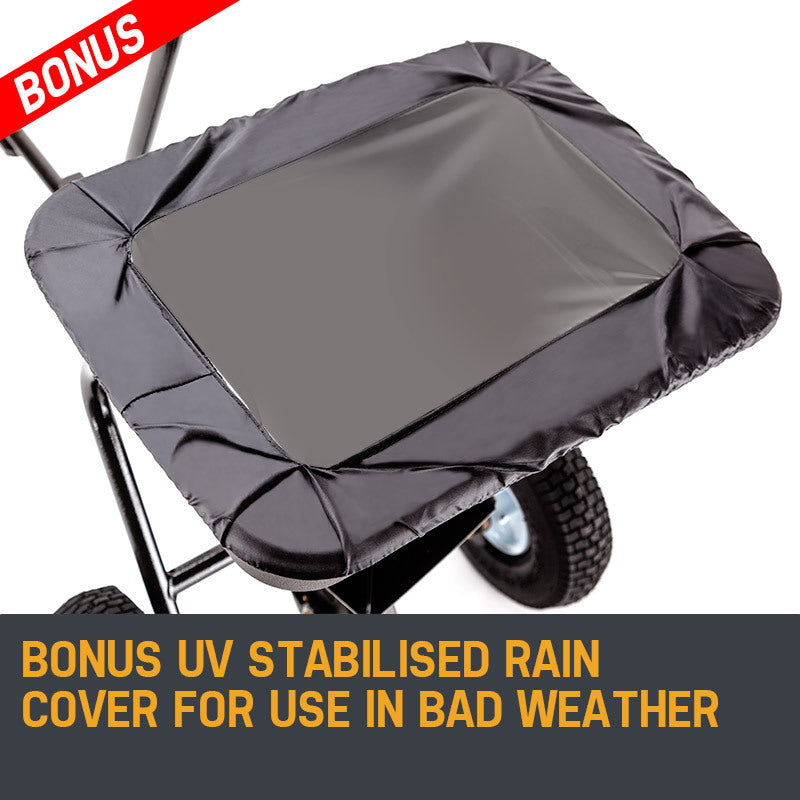 PLANTCRAFT Tow Behind Broadcast Spreader 30kg 26L Seed Fertiliser Tow Rotary 9