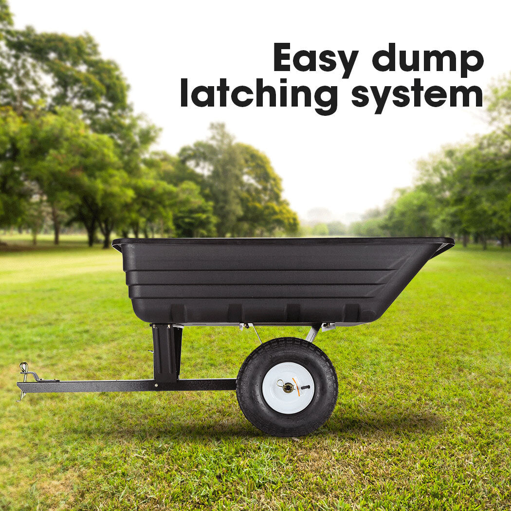 PLANTCRAFT 400LBS Poly Dump Cart Garden Tip Trailer Tray Tow Quad ATV Ride 3
