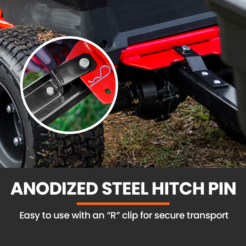 PLANTCRAFT 270kg Capacity Metal Dump Cart Garden Lawn Yard Farm Trolley, Tow Behind Ride on Mower 7