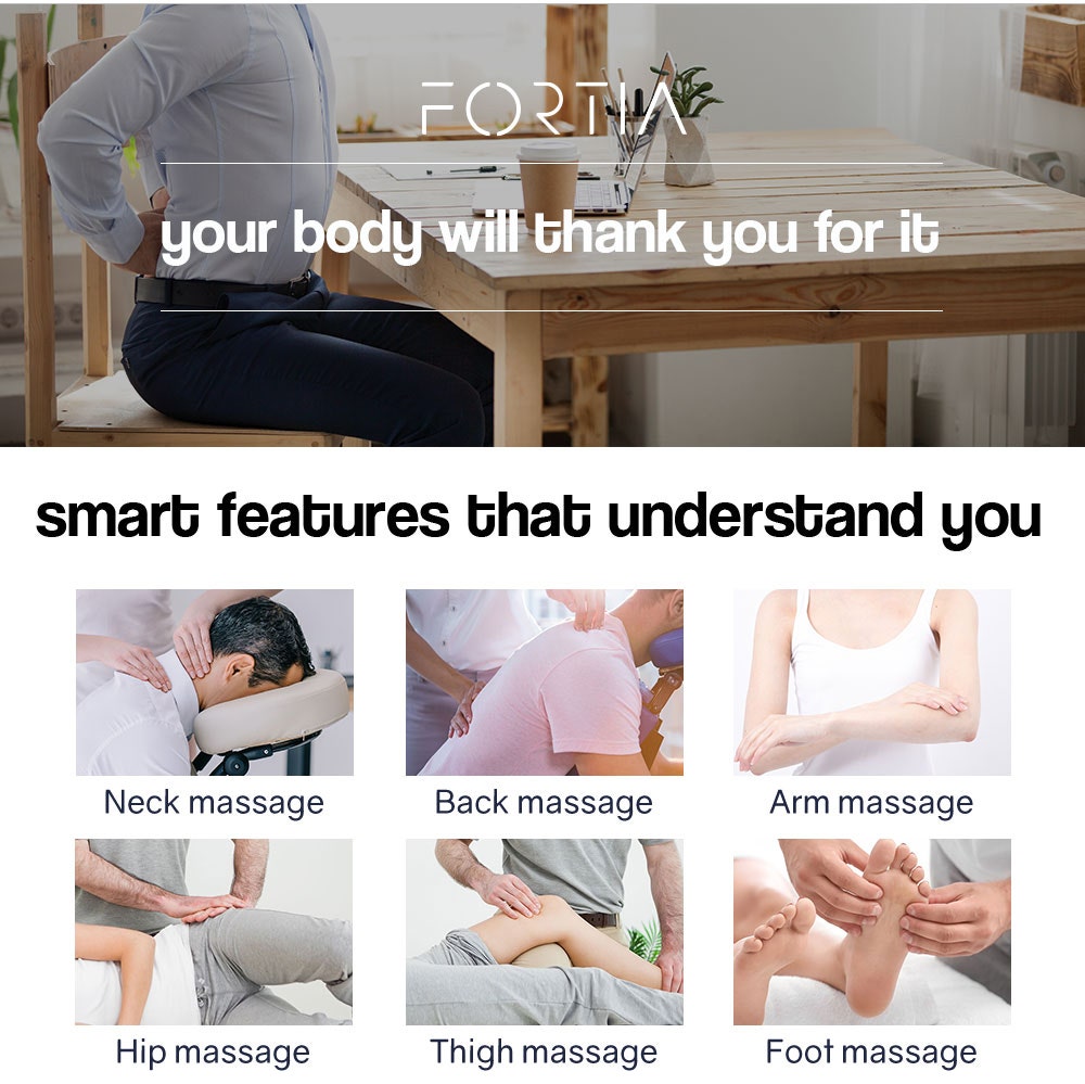 FORTIA Zero Gravity Recline Full-Body Massage Chair, with Back and Foot Rollers, Squeezing Air Pressure for Arms, Legs, plus Heat and Vibration functions, Cream 3