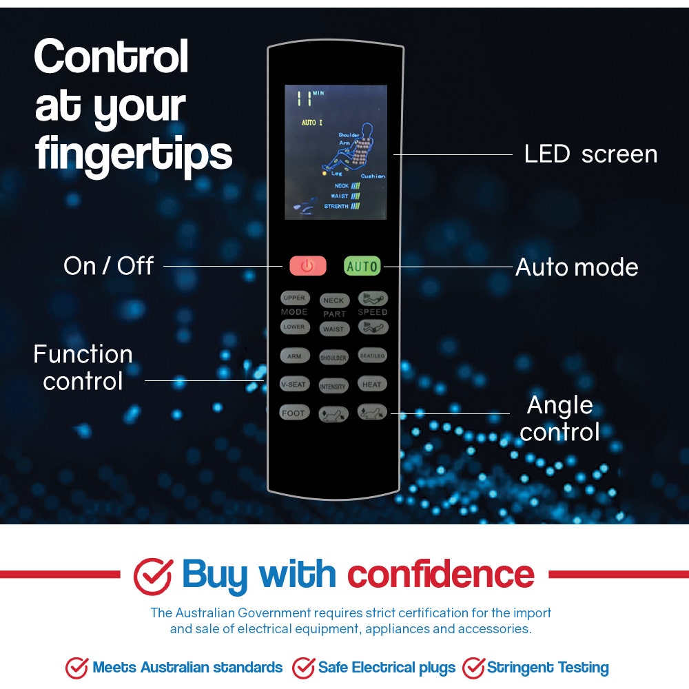 FORTIA Zero Gravity Recline Full-Body Massage Chair, with Back and Foot Rollers, Squeezing Air Pressure for Arms, Legs, plus Heat and Vibration functions, Cream 6