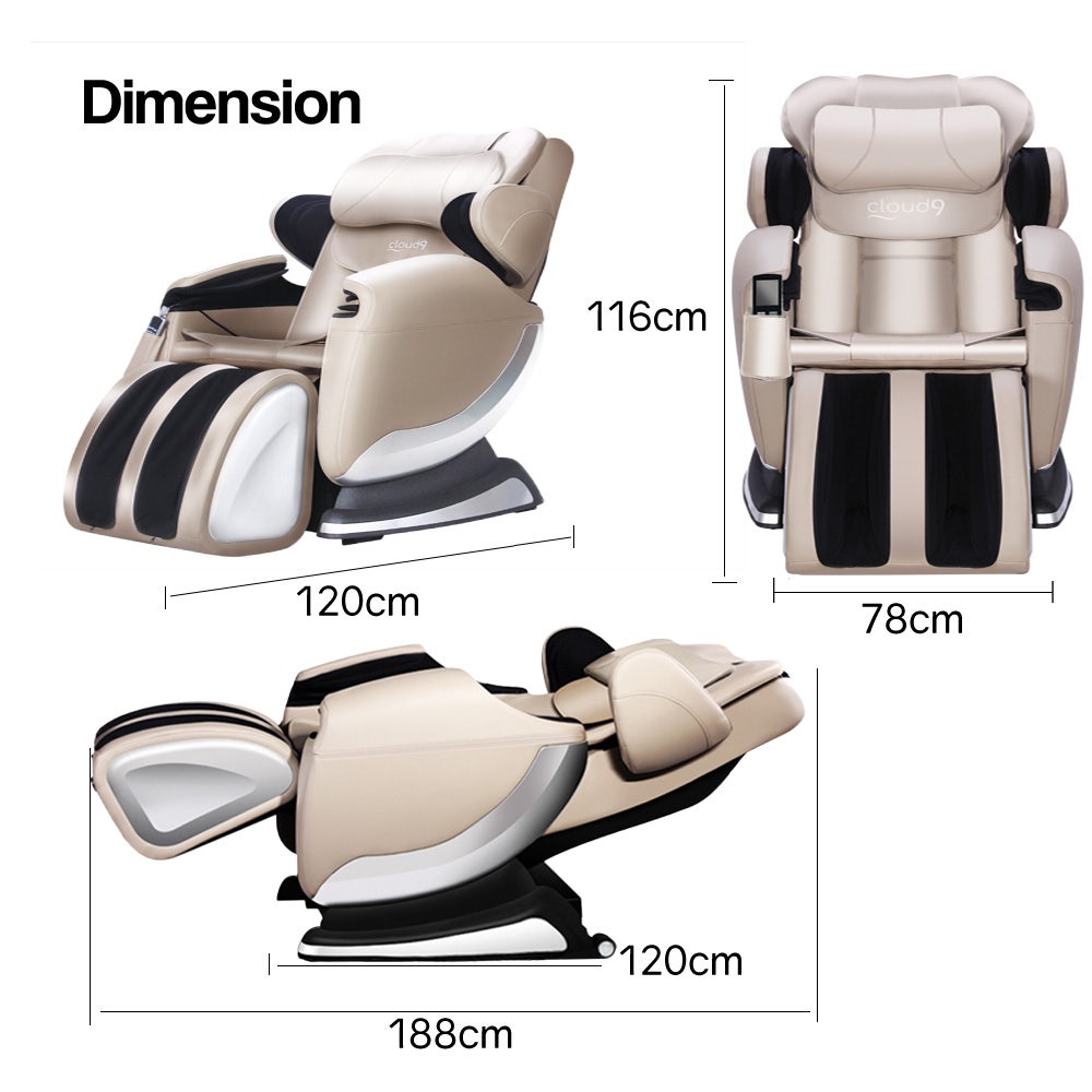 FORTIA Zero Gravity Recline Full-Body Massage Chair, with Back and Foot Rollers, Squeezing Air Pressure for Arms, Legs, plus Heat and Vibration functions, Cream 10