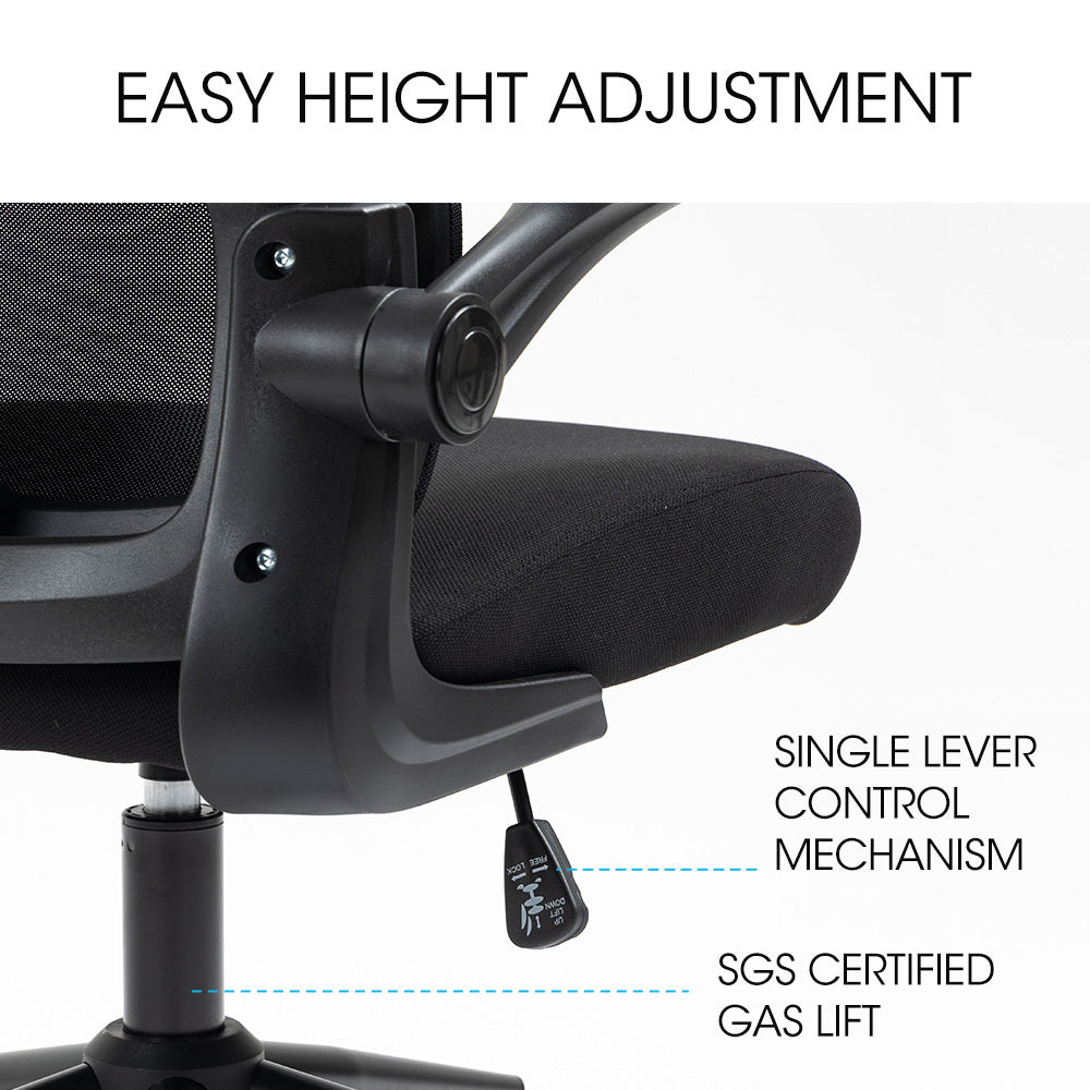FORTIA Ergonomic Office Desk Chair, Lumbar Support, Mesh Fabric, Adjustable Headrest, Retractable Armrests, Black 10