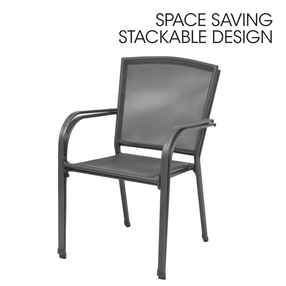 FORTIA 2pc Outdoor Dining Chair Set, for Outside with E-coating 5