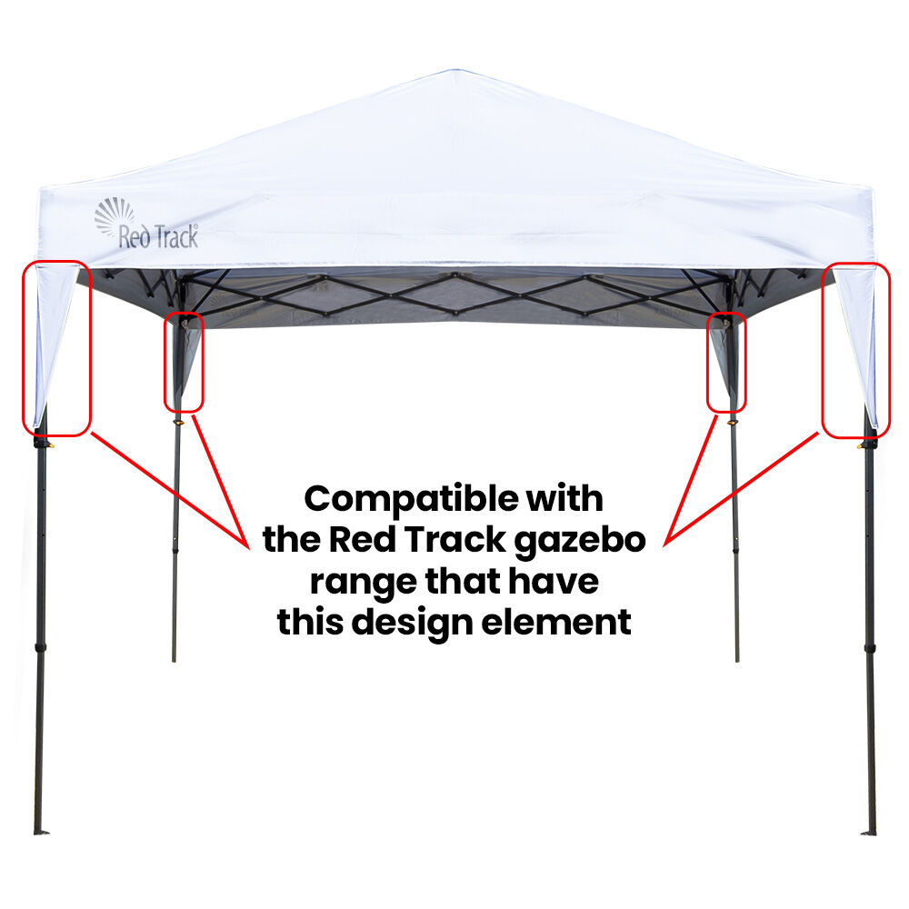 RED TRACK 3x Side Walls for 3x3m Gazebo, White 4