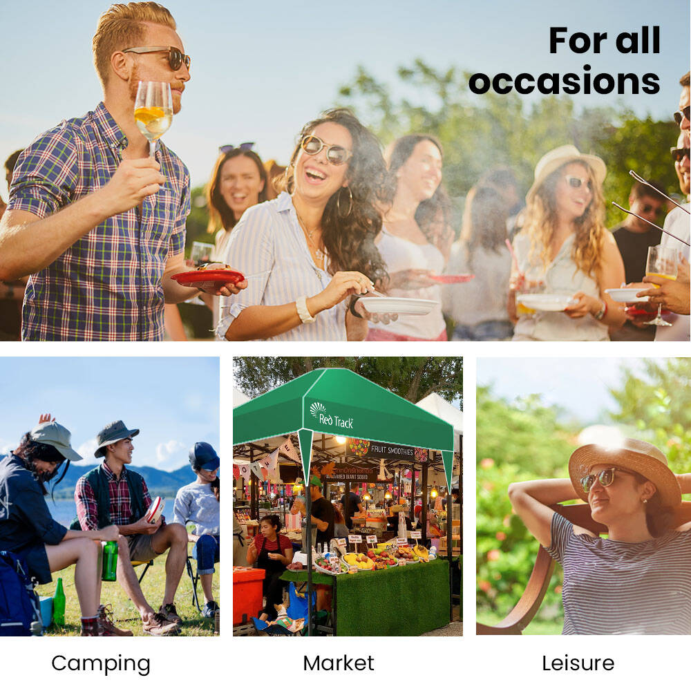 RED TRACK 3.6x2.2m Ultra Compact Folding Gazebo, Carry bag, Portable Outdoor Popup Marquee for Camping Beach, Green 8