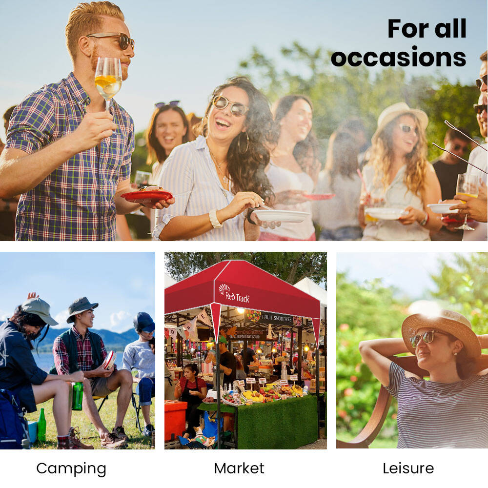 RED TRACK 3.6x2.2m Ultra Compact Folding Gazebo, Carry bag, Portable Outdoor Popup Marquee for Camping Beach 8