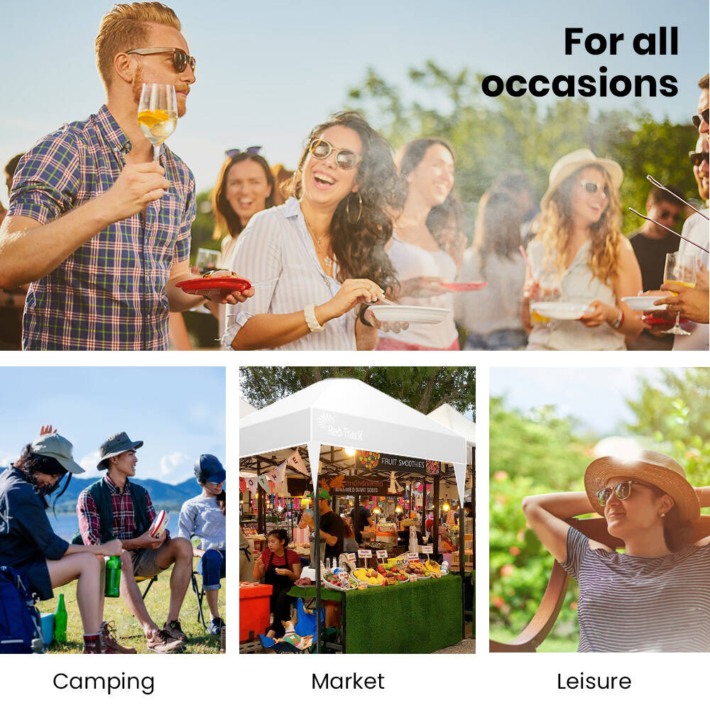 RED TRACK 3.6x2.2m Ultra Compact Folding Gazebo, Carry bag, Portable Outdoor Popup Marquee for Camping Beach, White 8