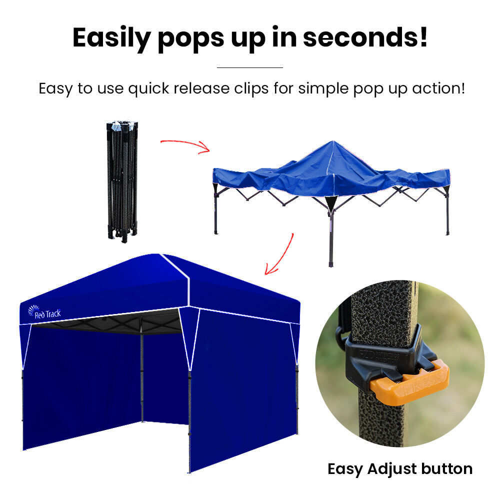 RED TRACK 3.6x2.2m Ultra Compact Folding Gazebo, Walls, Carry bag, Portable Outdoor Popup Marquee for Camping Beach, Navy Blue 6
